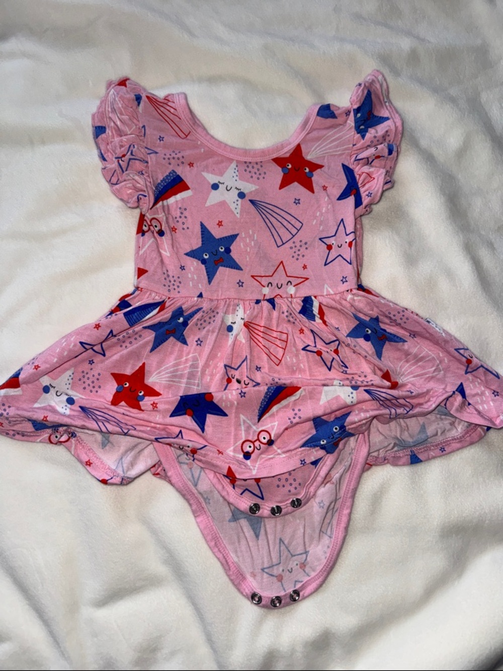 Little sleepies Girls Pink Star-Print Dress with Bodysuit  12/18 months
